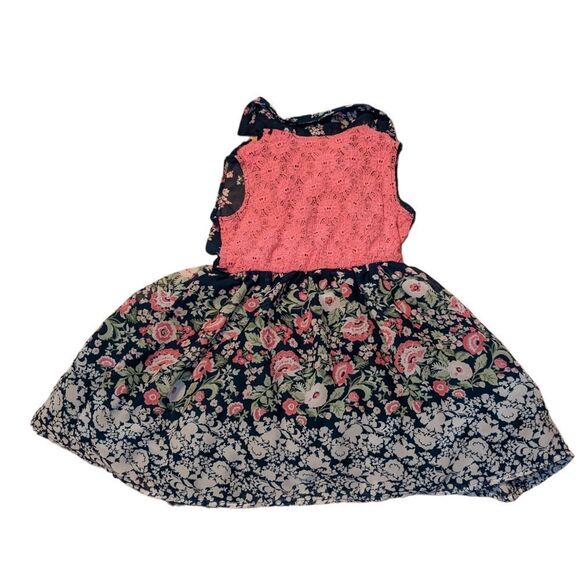 GIRLS XXS 4/5 FLORAL LACE & SHEER DRESS - Picture 2 of 2
